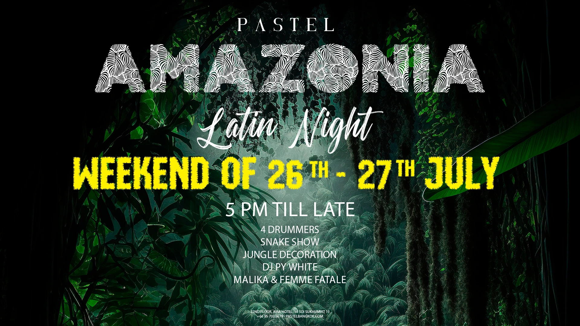 Amazonia's event banner landscape on week-end 26th and 27th July