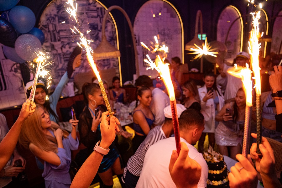 celebration at pastel rooftop