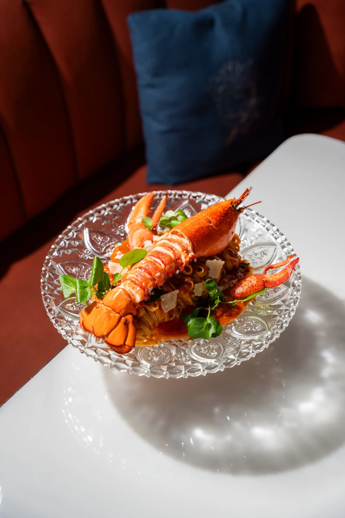 Picture of a delightful lobster fettucine dish at Pastel, a mediterranean restaurant in Bangkok