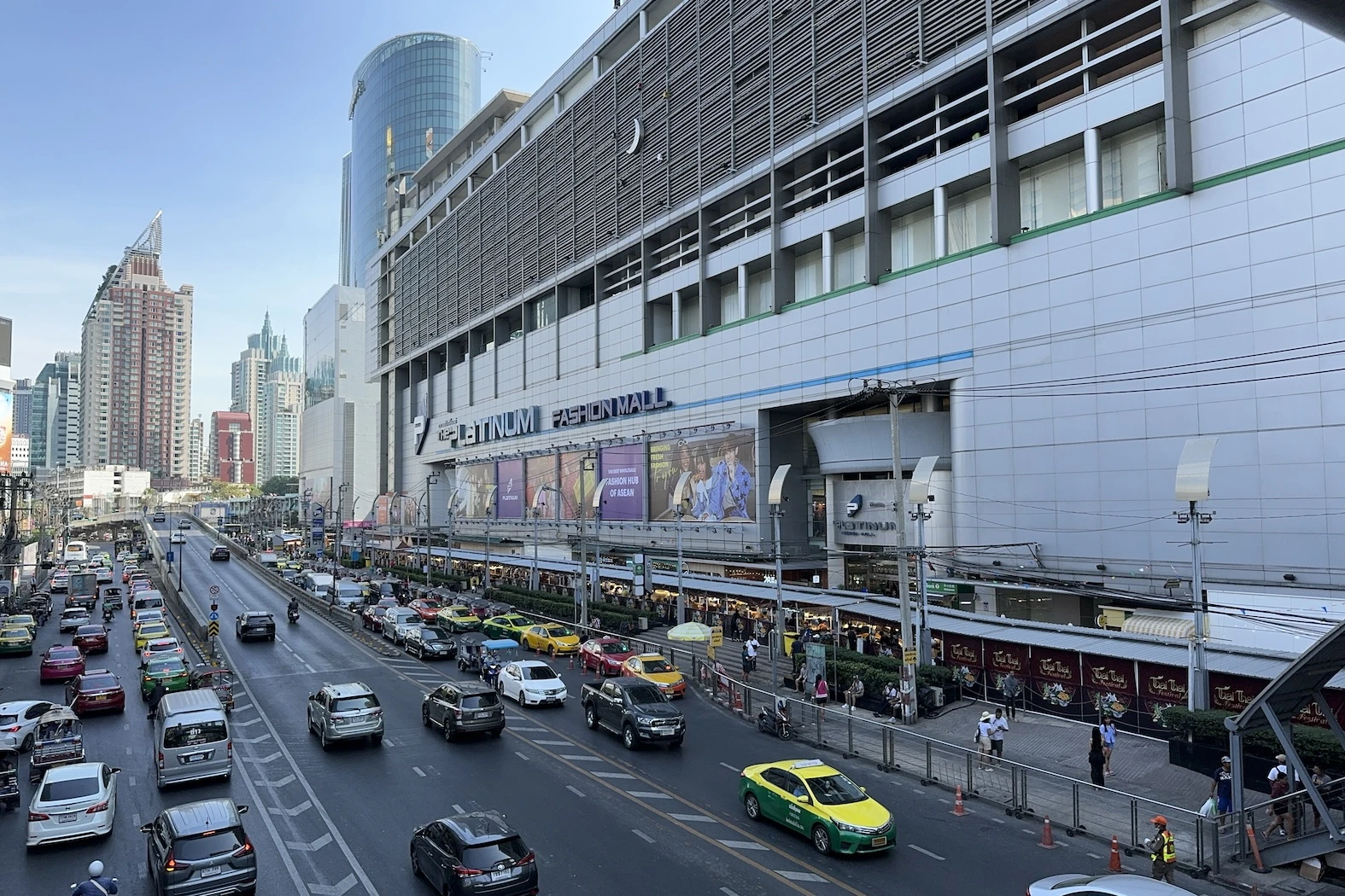 Exterior of the Platinum Fashion Mall near the Phetchaburi road in Bangkok